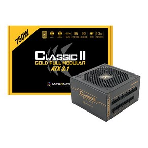 [마이크로닉스] Classic II 750W 80PLUS GOLD 230V EU 풀모듈러 ATX3.1 (PCIE5.1) (ATX/750W), 선택없음