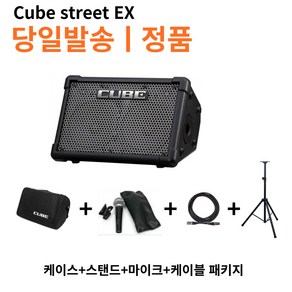 [도노뮤직] 롤랜드 큐브스트리트 EX ROLAND CUBE STREET EX 버스킹 기타 건반 앰프 CUBE 스피커 / 야외 무대 라이브 공연용 연습용, 2. 가방+스탠드+마이크 패키지