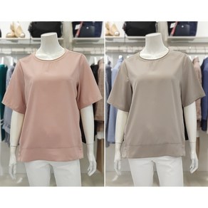 크로커다일레이디 믹스 소재 넥라인 포인트 티셔츠 CLDMTS125