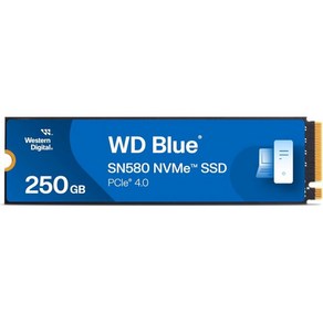 웨스턴디지털 웨스턴 디지털 250GB WD 블루 예티 SN580 NVMe 내장 솔리드 스테이트