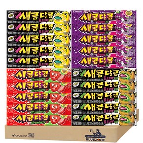 [블루존] 크라운 새콤달콤 29g (딸기+포도+울트라레몬+울트라키위)x5, 1개