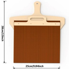 슬라이딩 피자 껍질 삽 이동 스쿠프 나무 손잡이 주방 뒤집개 빵, 1개, 1.브라운