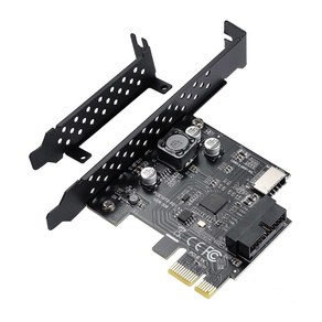 PCI-E 1X ~ USB 3.2 GEN1 5GBPS 타입 -E A- 키 확장 카드 데스크탑 PC 용 20Pin 전면 패널 인터페이스 커넥터, [01] Black, 01 Black