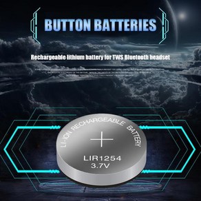 블루투스 헤드셋 대신 충전식 버튼 배터리 LIR1254 3.7V 65mAh 6PCs/로트, 1개