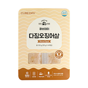 큐브데이 다짐 오징어살 순살 큐브, 1개, 120g