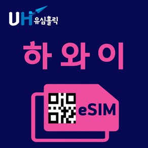 유심홀릭 하와이 이심 eSIM 데이터 무제한 FM e심, 매일 500MB, 1일, 1개