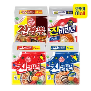 오뚜기 진진비짬 실쏙팩 진라면 매운맛 5개 + 진라면 순한맛 5개 + 진비빔면 4개 + 진짬뽕 4개 라면 세트, 18개