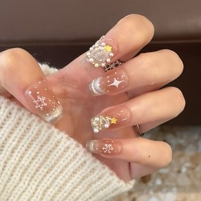 걸스코코 겨울신상 네일팁 인조네일팁 셀프연장 인조 팁, 2개, NAIL-N581