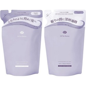 일본직발송 6. OFF RELAX OR 스파 샴푸 헤어 트리트먼트 세트 실키 나이트 리페어 리필 용 각 400ML 바이, 1개