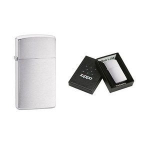 Zippo 지포라이터 슬림 브러쉬 크롬 1600 슬림형