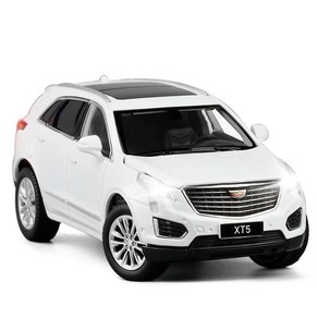 1/32 다이캐스트 모형 캐딜락 XT5 SUV 합금 자동차 미니어처 피규어 장식 수집, 화이트, 1개