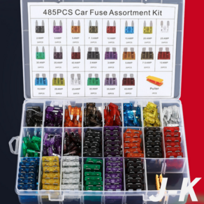 (제이케이) 카 자동차용 휴즈 퓨즈 FUSE 신형 2종 대형/소형 ATO/mini 485pcs CAR FUSES, 1개