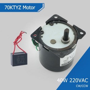 AC 영구 자석 동기 모터 저속 CW/CCW 2.5 pm 5 10pm 15 20 30 50 60 80 110pm 160KG 70KTYZ 40W AC220V, 1)2.5pm no backet, 1개