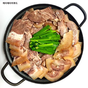 [2차커팅O] 한우 소머리수육 소머리고기 슬라이스 우설포함 냉동 익혀나온 소머리수육 3mm, 1개, 500g
