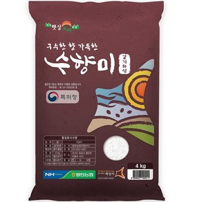 수향미 2024년산 햅쌀 골든퀸 3호 백미, 특등급, 4kg, 1개