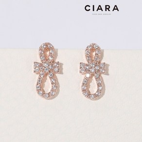 CIARA 14K Jenne 풀샤이닝 리본 귀걸이(SilvePin)