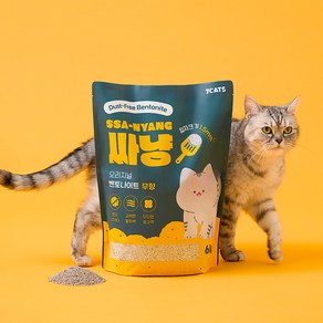 먼지없는 7CATS 싸냥 프리미엄 벤토나이트 고양이모래 무향 6kg x 3개 + 숨숨집 패키지, 18kg, 1세트