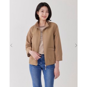 [지센] 기간한정 여성 레자 패치 반넥 크롭 소매 코트 LCCAP221 색상2종