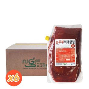 뉴그린 순두부찌개양념2kg 6개 1박스, 2kg