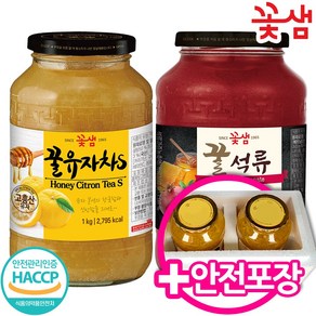 꽃샘 꿀유자차S 1kg + 꿀석류차, 1000g