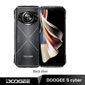 DOOGEE S 사이버 러기드 폰 6.58 인치 90Hz IPS 디스플레이 옥타 코어 8GB + 256GB 50MP AI 메인 카메, 01 Black