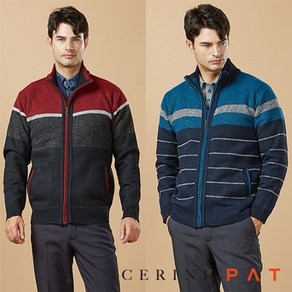 CERINI by PAT [cerini pat] 남성 기모 본딩 풀집업 니트