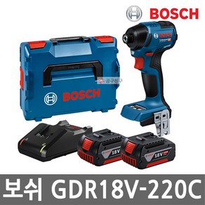 보쉬 GDR18V-220C 충전 임팩트 드라이버 18V 5.0Ah*2개 BL모터 3단 속도조절 GDR18V-200C 후속, 2개