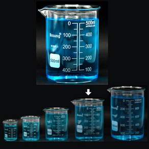 유리 비이커 500ml 1개 과학실험 실험재료 비커 초자