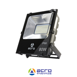 아크로 LED 사각투광등 80W IP66 KS, 전구색 3000K, 1개