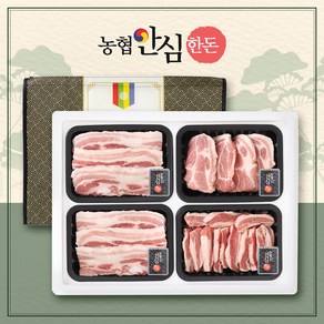 [농협안심한돈] 무항생제 한마음 선물세트 2호 1.2kg(삼겹살300 삼겹살300 목살300 가브리살300)