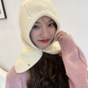 다에브 니트 바라클라바 겨울 넥워머, 아이보리, 1개