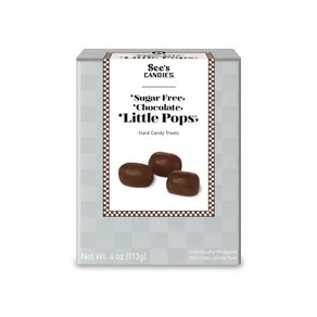 Sees Candies 4온스 무설탕 초콜릿 리틀 팝스, 113g, 1개