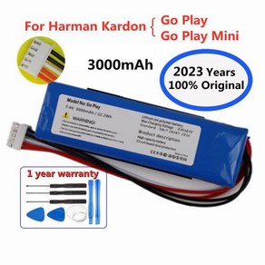 Haman Kadon Go Play Mini GSP1029102 01 3000mAh 스피커 리튬 폴리머 리튬 배터리 용 새 원본 교체 배터리, 1개, 1개입