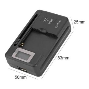 퀄컴 SS-5 2 1 범용 배터리 충전기 여행 LCD 화면 USB 지능형 내장 IC 칩 열 보호, [01] Black, 1개
