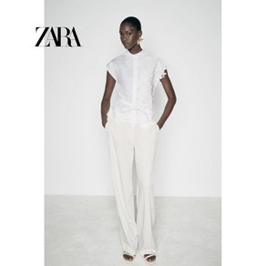 ZARA 자라 레이스 콤비 셔츠 화이트 8195 404 8195/404