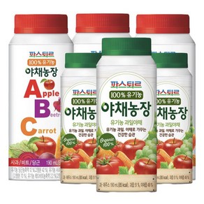 파스퇴르 유기농 야채농장 190mlx12팩(과일야채6팩+ABC6팩) 냉장무료배송, 12개