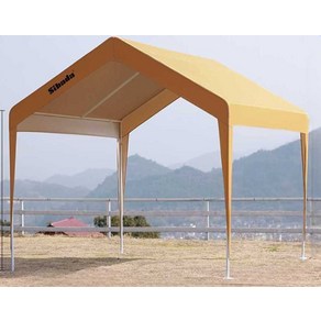 간이 차고 대형 포차 주차장 창고 간이천막 방수 주차 그늘막, 브라운 3x3m