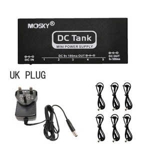 Mosky 미니 페달 전원 공급 장치 DC 탱크 기타 페달 6 절연 출력 전원 단락 과전류, UK PLUG, UK PLUG, 1개