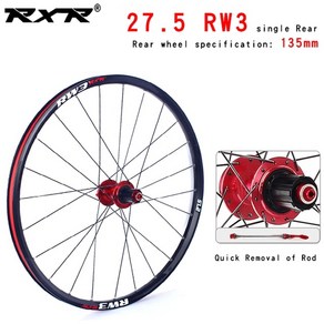 rxr 산악 27.5 인치 rw3 mtb 알루미늄 합금 디스크 브레이크 자전거 휠셋 림