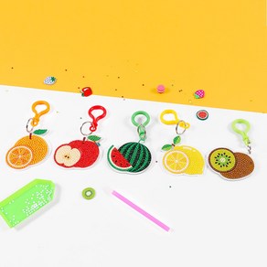 맘이샵 보석십자수키링만들기 과일 수박 키위, 1개, 5, 키위