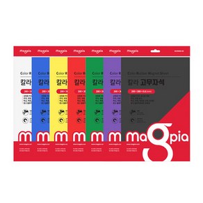 마그피아 A4 칼라 고무자석 MCRMW-08, 검정, 1개