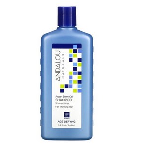 Andalou Natuals 샴푸 안티에이징 얇은 모발용 아르간 줄기세포 340ml115fl oz, 340ml, 1개