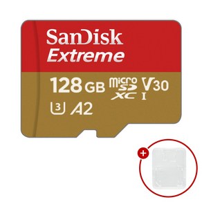 샌디스크 마이크로SD카드 Exteme 익스트림 SDSQXAA-128GB + SD카드 케이스, 1개, 128GB