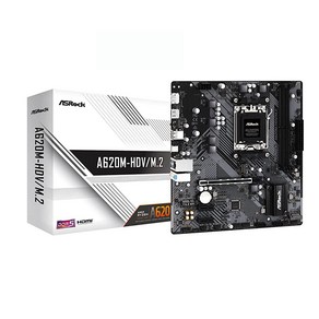 ASRock A620M-HDV M.2 AMD 소켓 AM5 Ryzen 7000 시리즈 프로세서 지원, HDV M.2, 1개