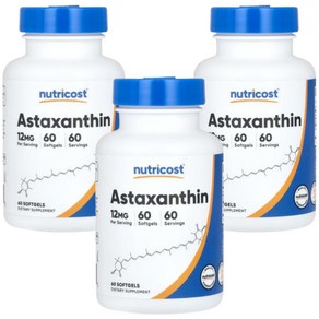 뉴트리코스트 아스타잔틴 Astaxanthin 12mg 60소프트젤 3개, 60정