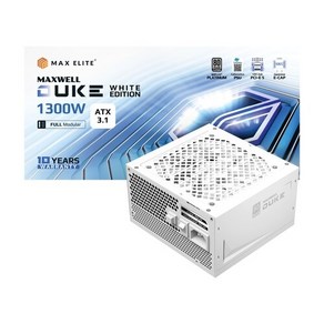 맥스엘리트 MAXWELL DUKE 1300W 80PLUS PLATINUM 풀모듈러 ATX 3.1 WHITE