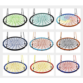 원형 그네 야외 스윙 감통 마당 공중 기구 놀이터 의자 흔들 해먹, 80cm 그린 오렌지, 1개