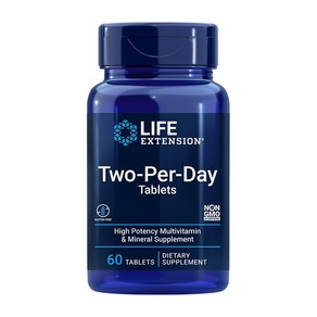 수입금지성분 제거 투 퍼 데이 Life 익스텐션 Two pe Day 멀티 종합 Vitamin 타블렛, 1개, 60정