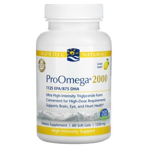 노르땡 프로오메가 2000 레몬 1250mg 60캡슐 약들약 고약사, 60정, 1개