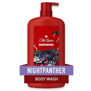 Old Spice 남성용 와일드 바디 워시 24/7 샤워 프레시 3X 디펜스 오래 지속되는 거품 나이트팬서 향 946.9g(32온스), 946.9g, 1개